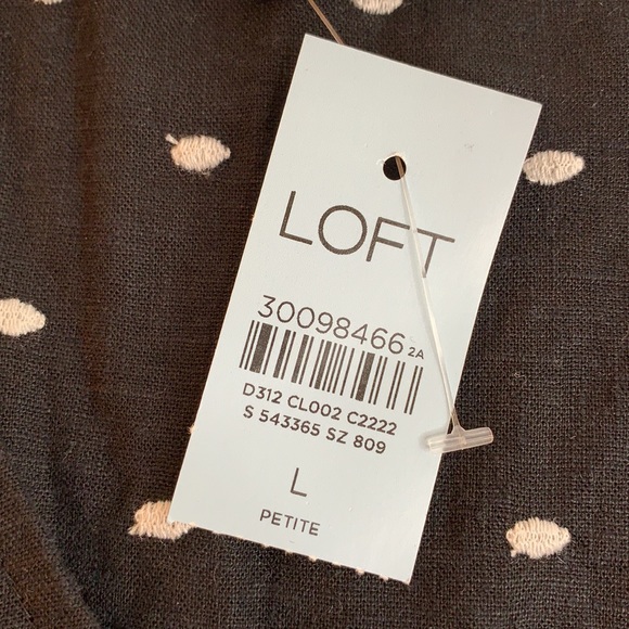 Loft Women’s Black and White Embroidered Dot Shirt - Picture 8 of 11